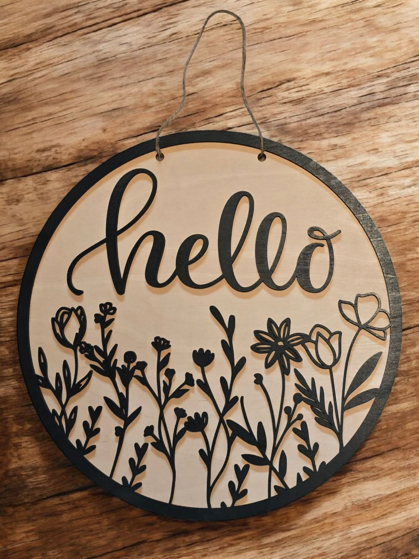 Hello flower sign 15" DIY Sign door hanger