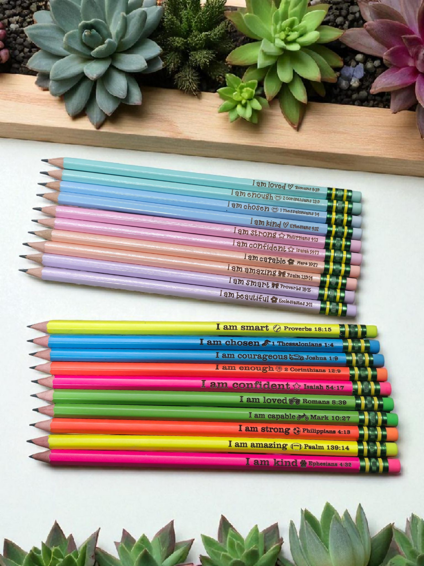 I am School Pencils Pastel, neon and metallic