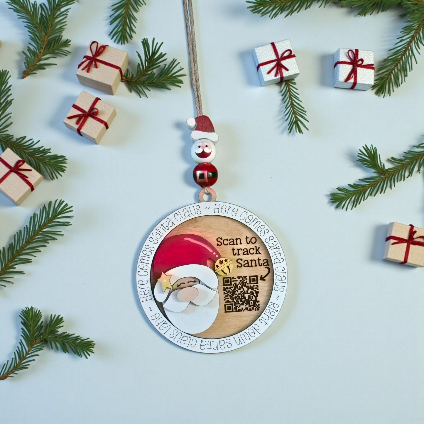 Here comes Santa Claus Santa Tracker Christmas Ornament