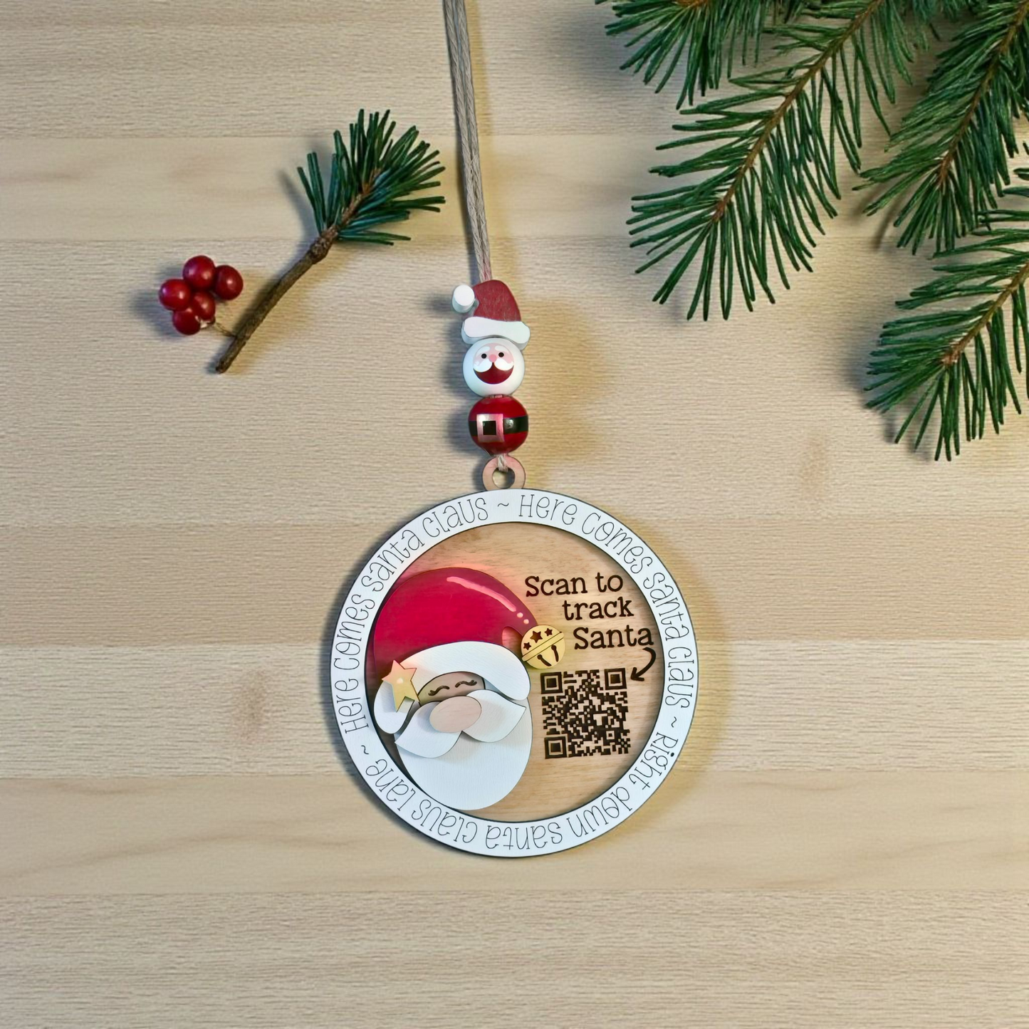 Here comes Santa Claus Santa Tracker Christmas Ornament