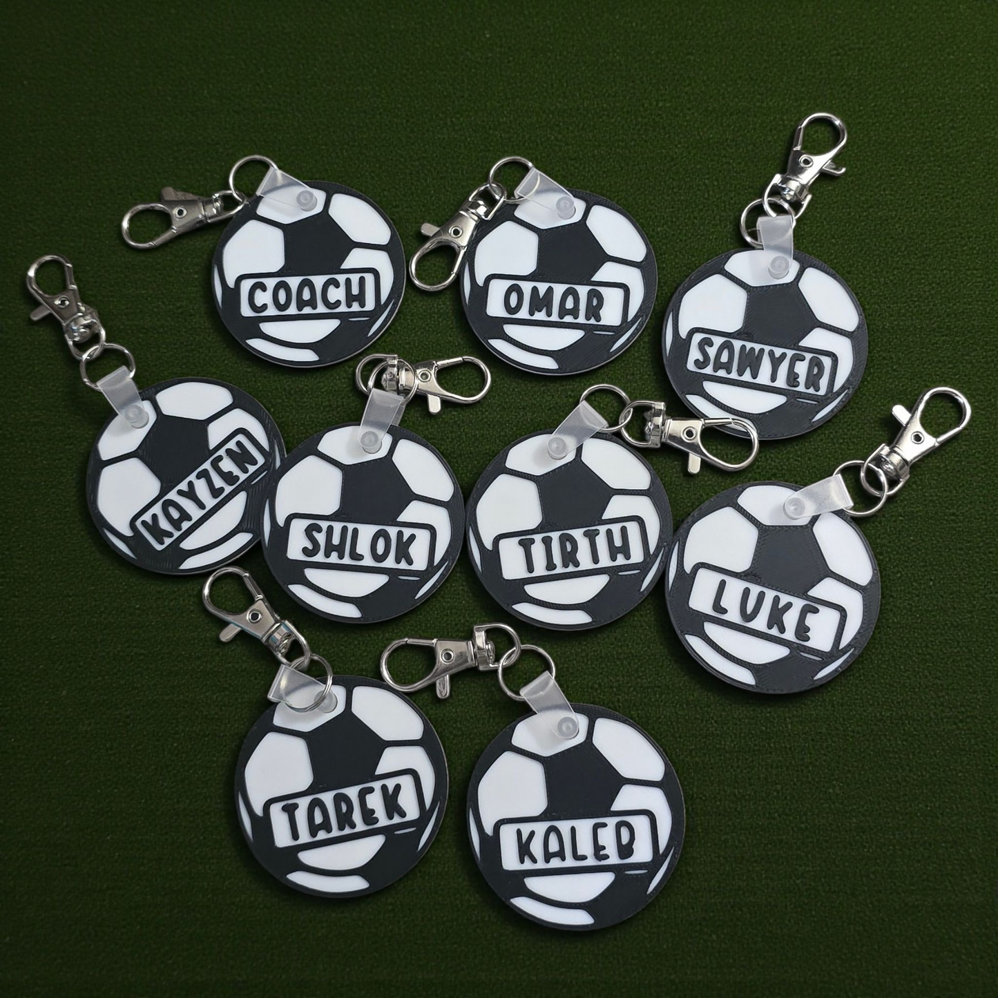 3D printed plastic sport keychains Personalized with name coach bag tag