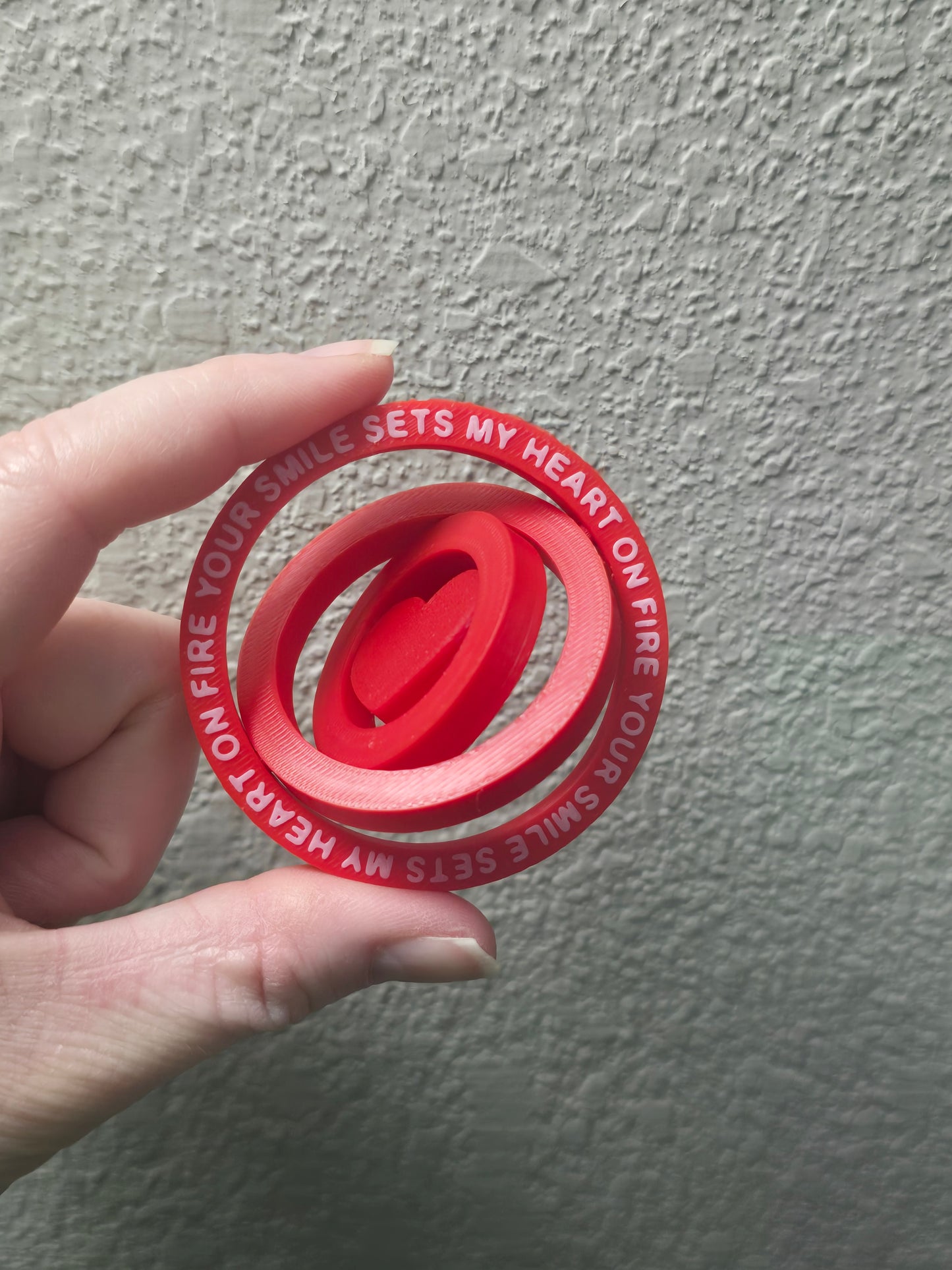 3D printed Your smile sets my heart on fire fidget spinner Valentine's