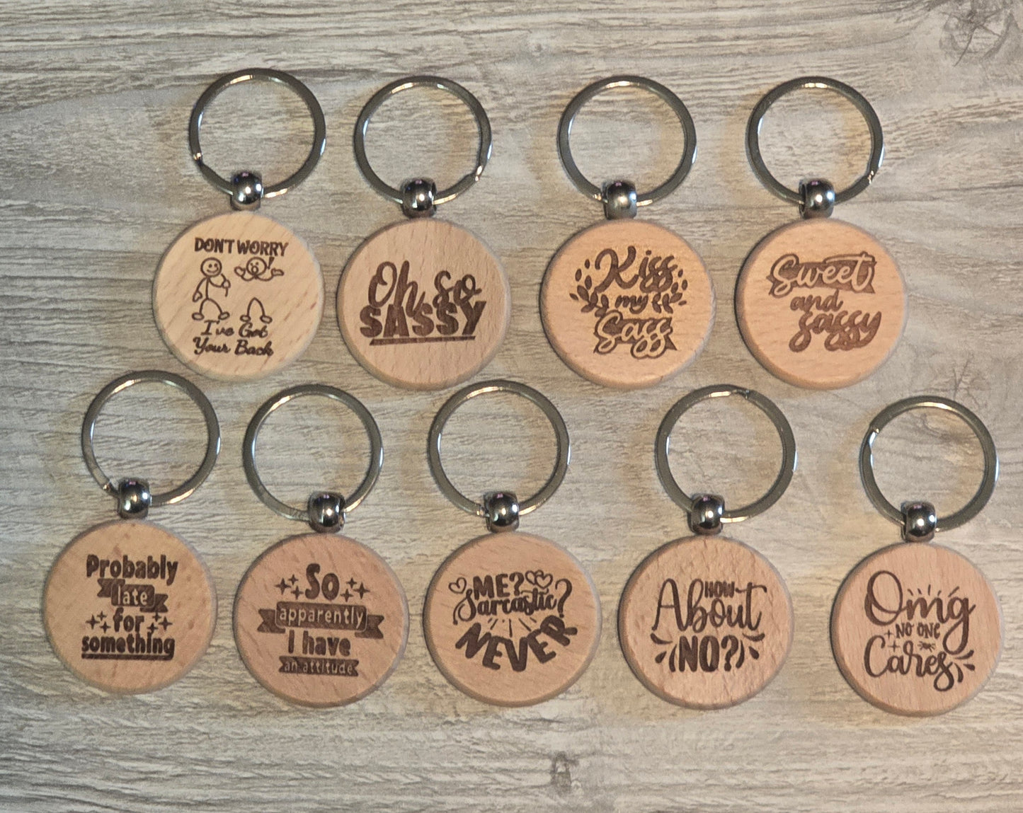 Religious and sassy round keychains