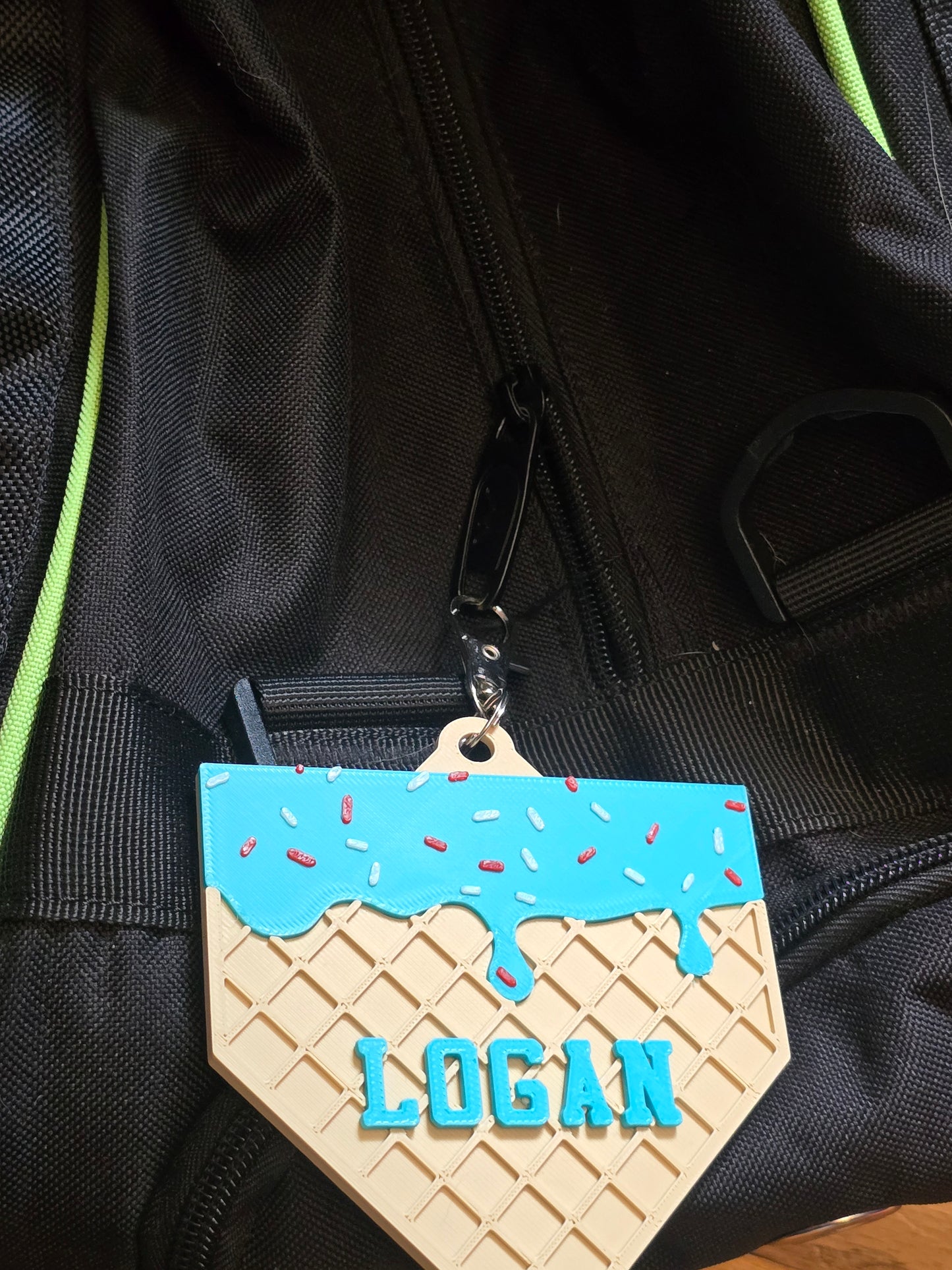 3D printed Ice cream drip bag tag personalized