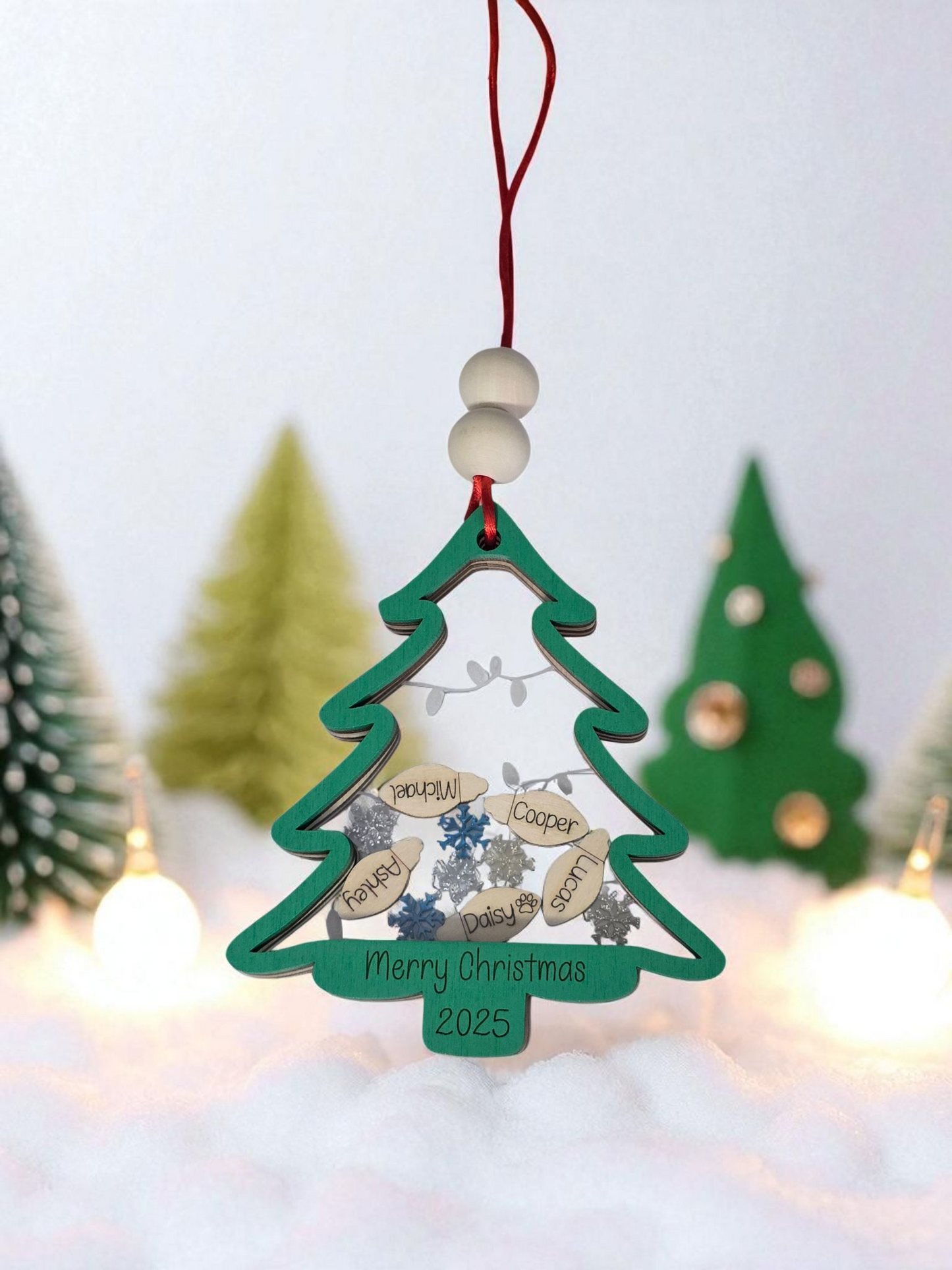 Christmas Tree Shaker Ornament personalized