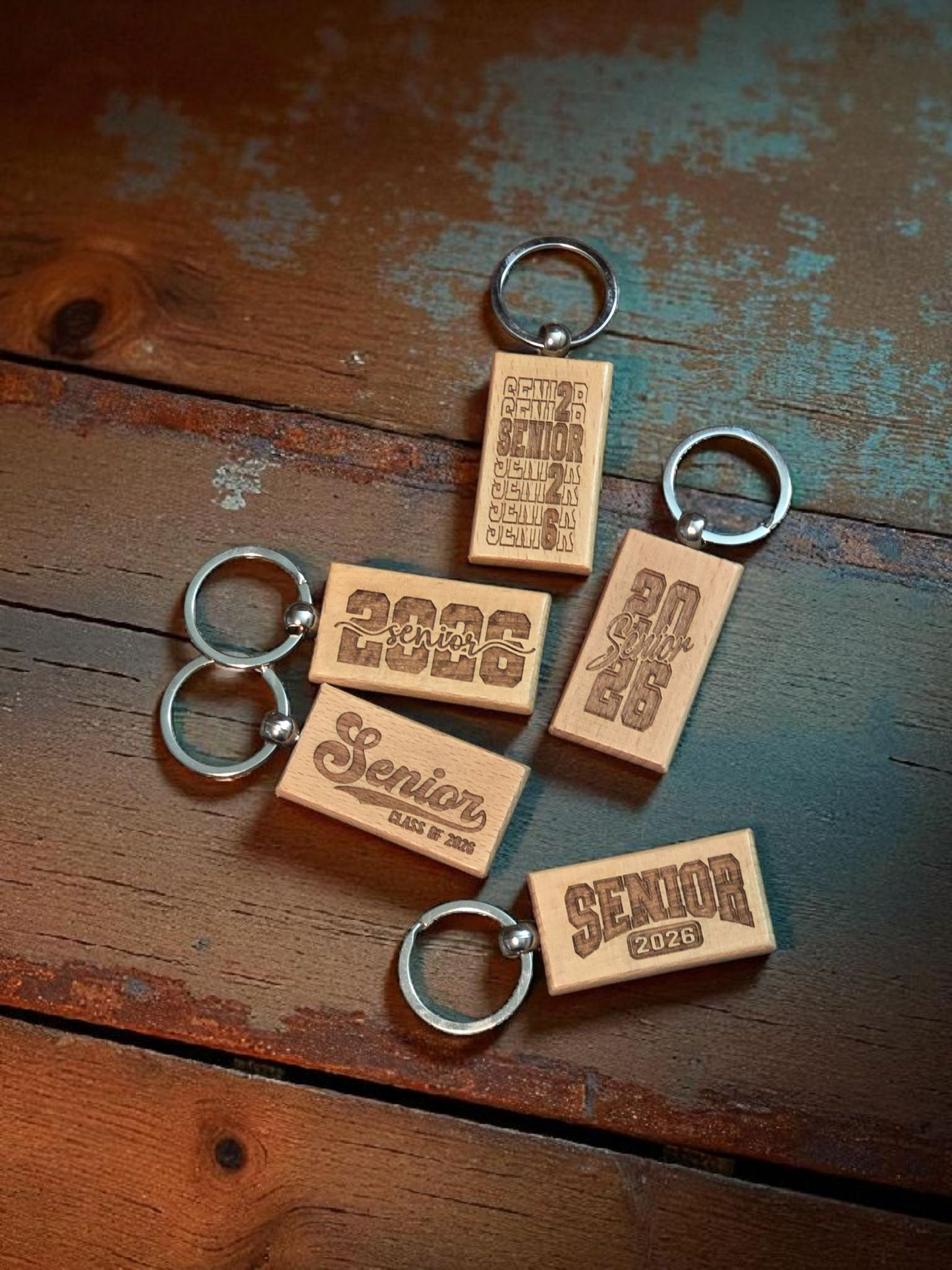 Senior 2026 wooden keychain