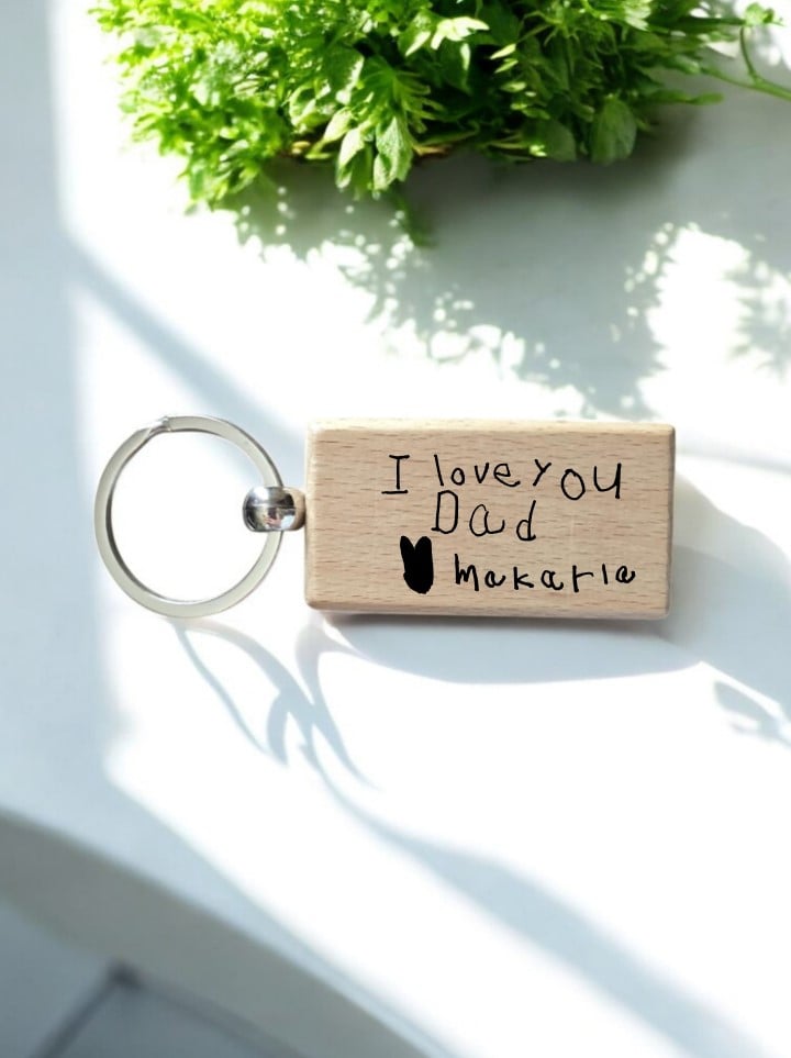 Handwriting wooden keychains
