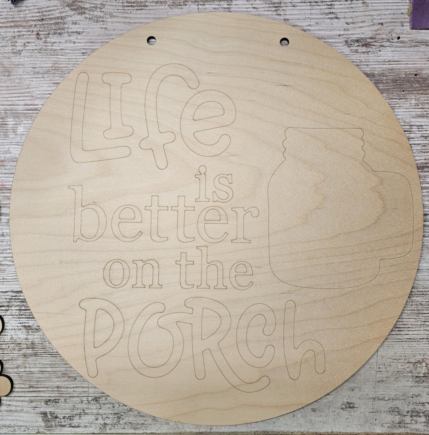 Life is better on the porch lemonade sign 15" DIY Sign door hanger