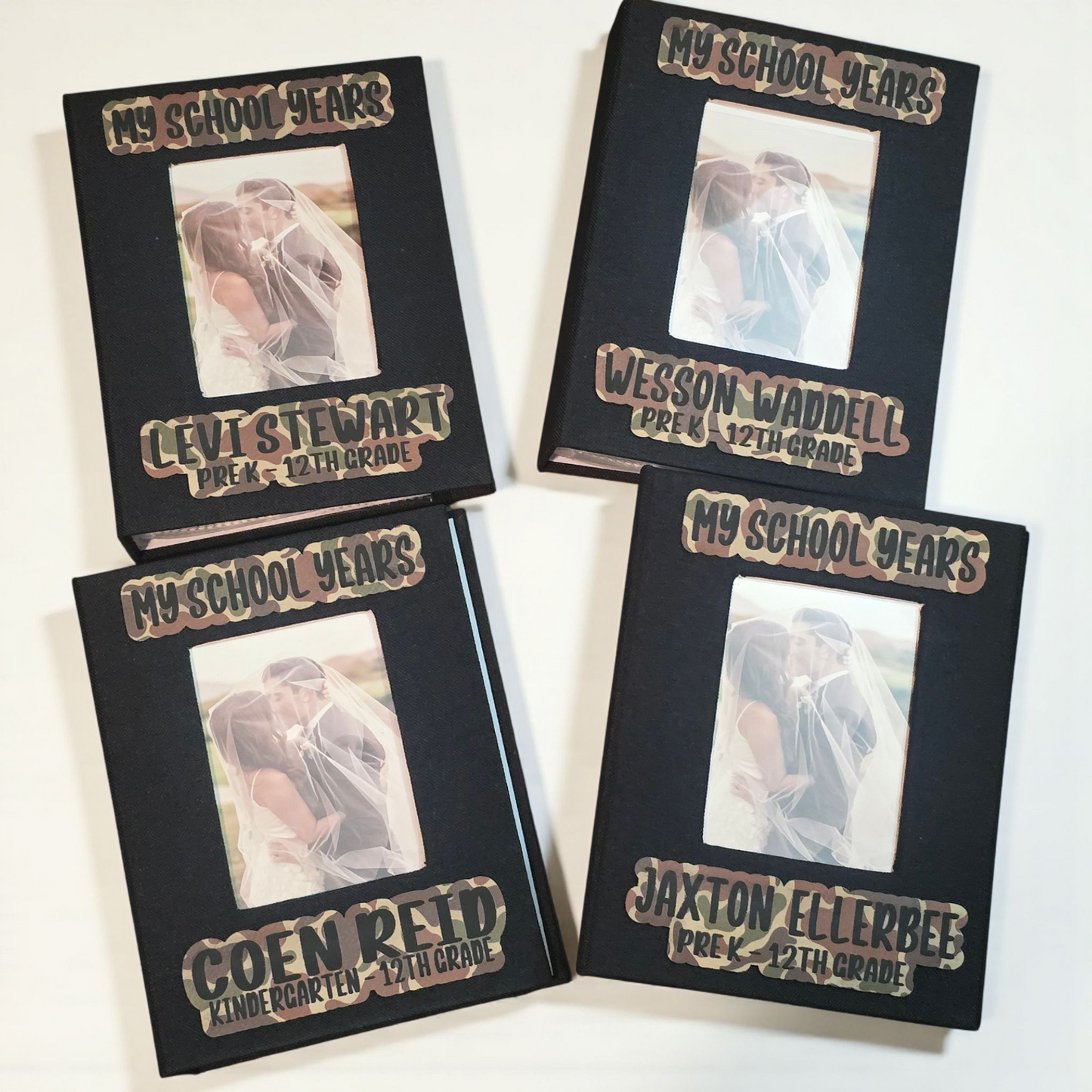 My School Days Photo Album with leatherette patch personalized