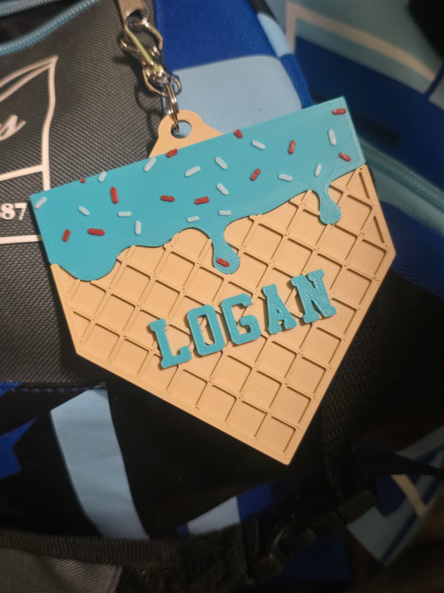 3D printed Ice cream drip bag tag personalized