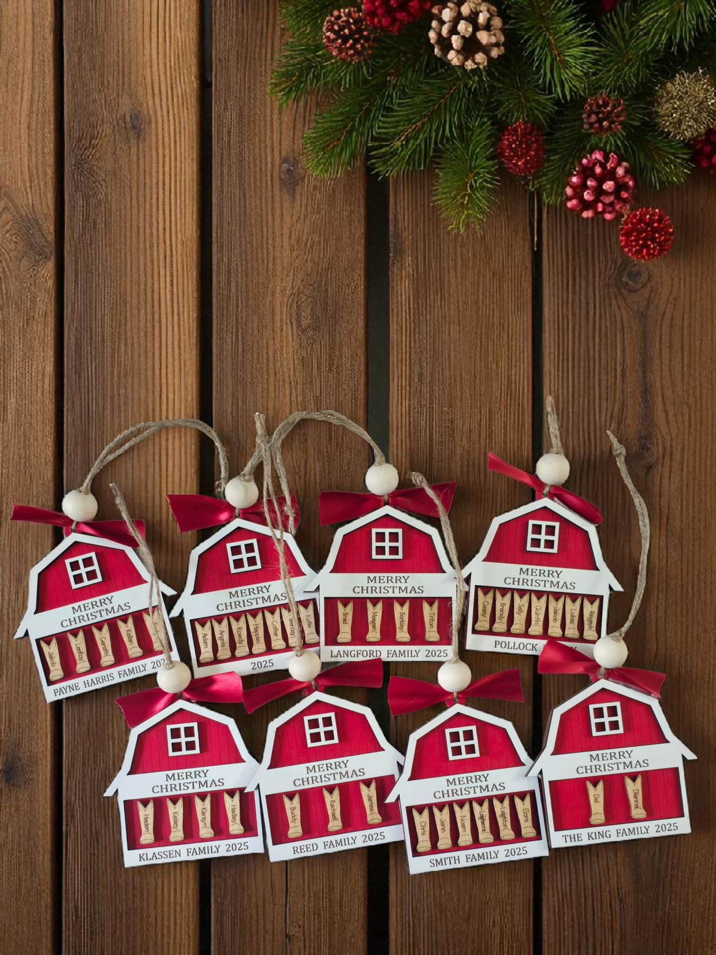 Merry Christmas Boots and Barn personalized Christmas Ornament