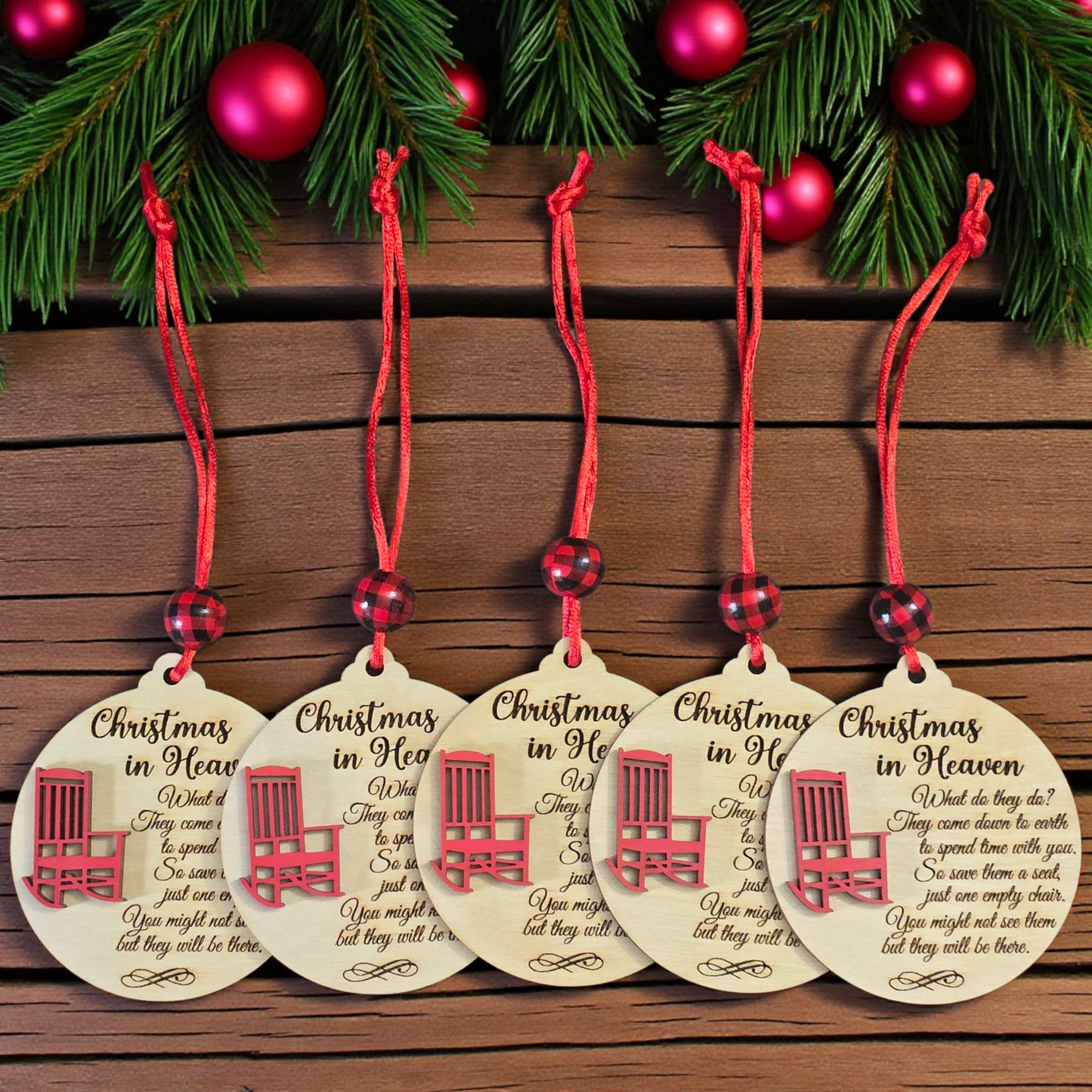 Stained Christmas In Heaven with Bead Memorial