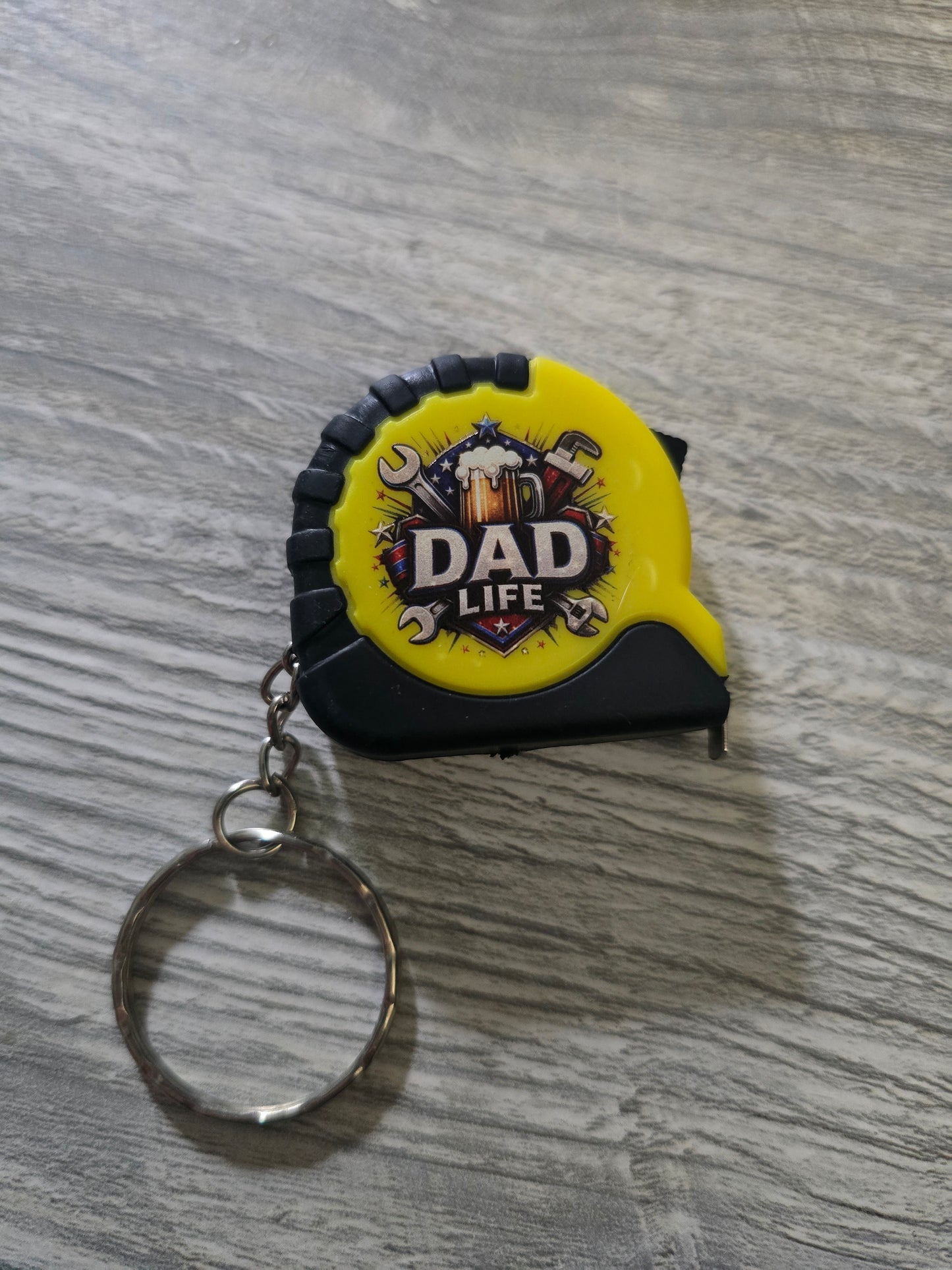 UV printed If Dad can't fix it no one can Father's Day yellow measuring tape small keychain multiple choices