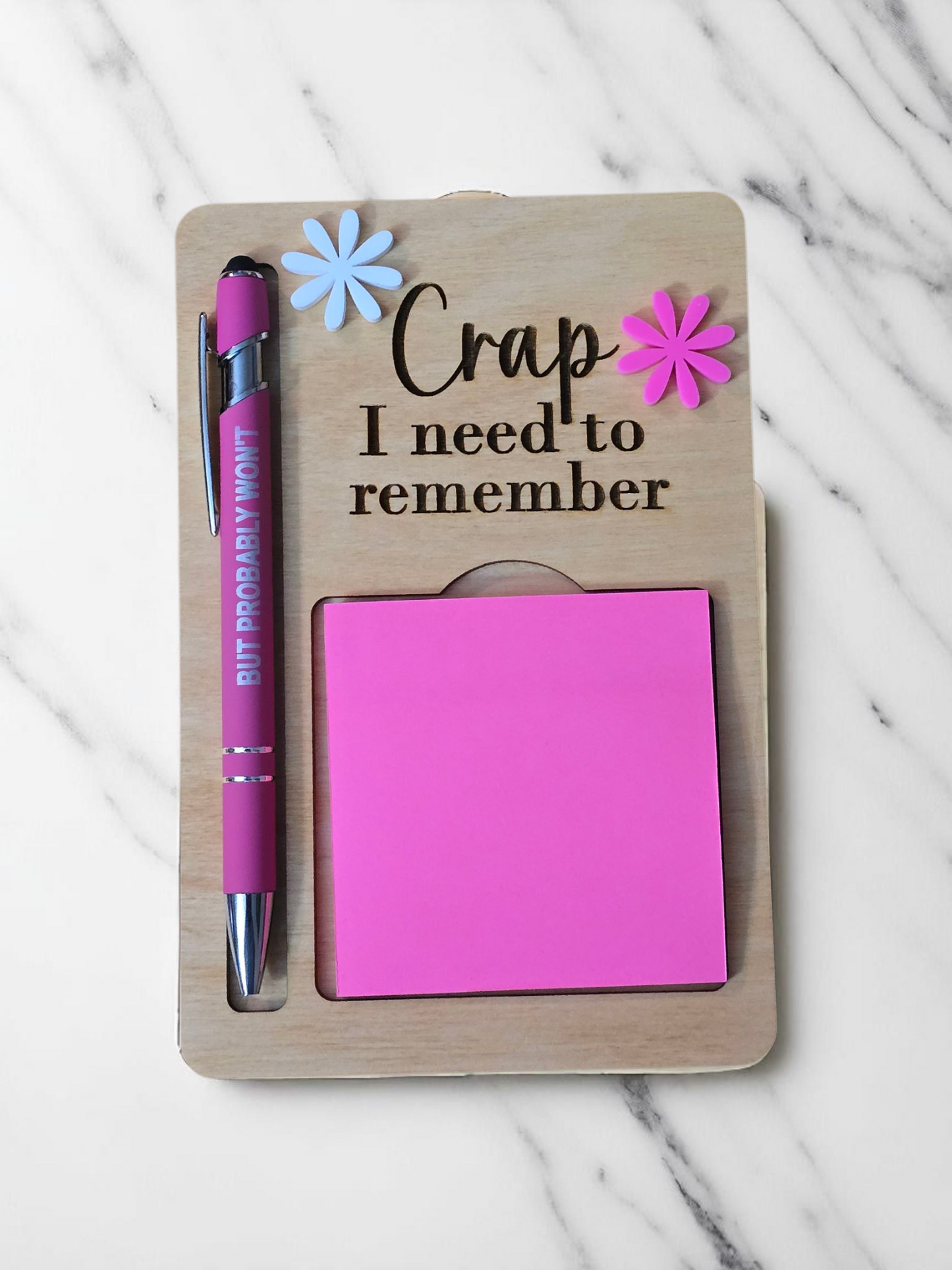 Shit I need to remember crap sticky note holder with pen