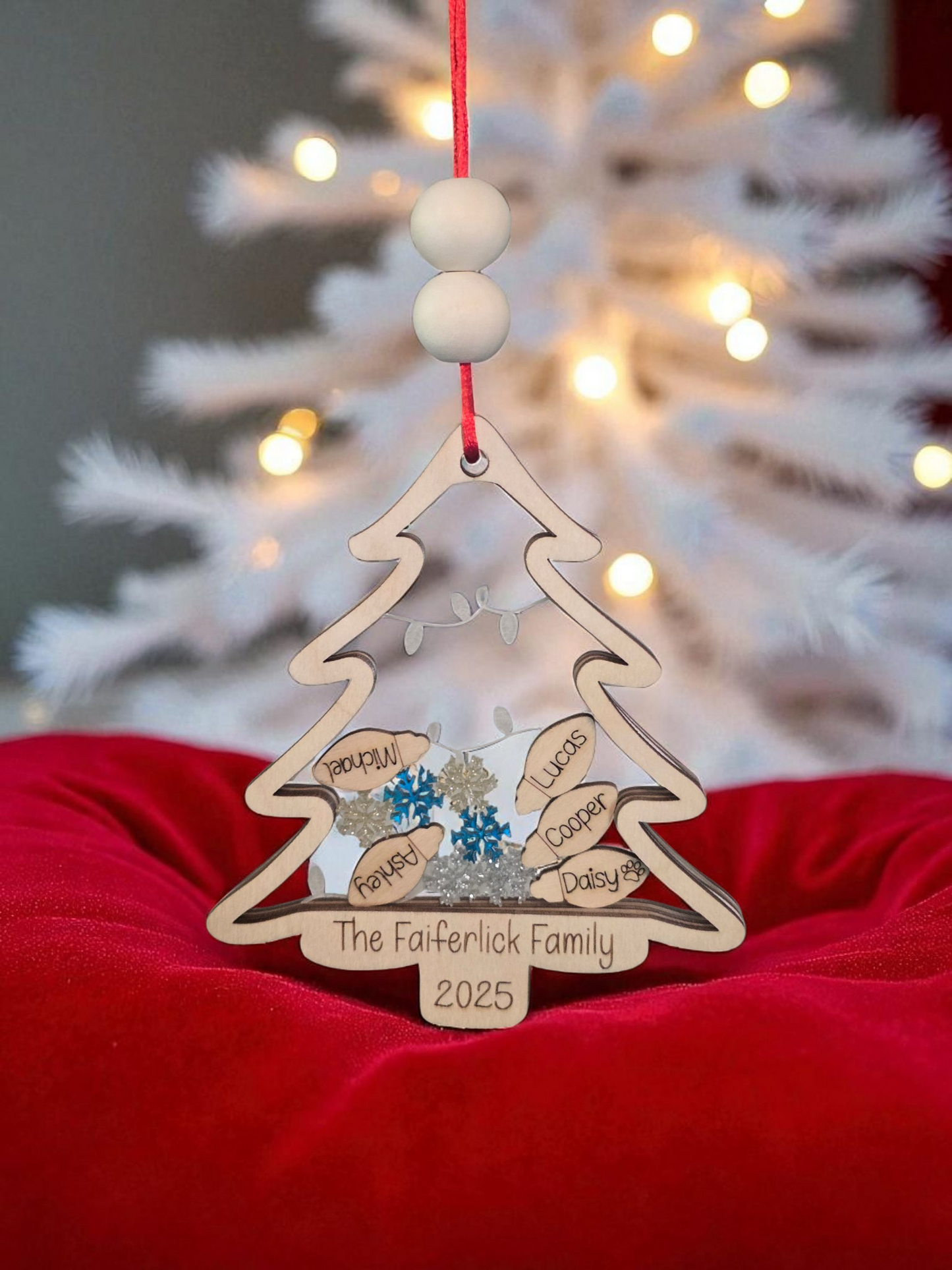 Christmas Tree Shaker Ornament personalized