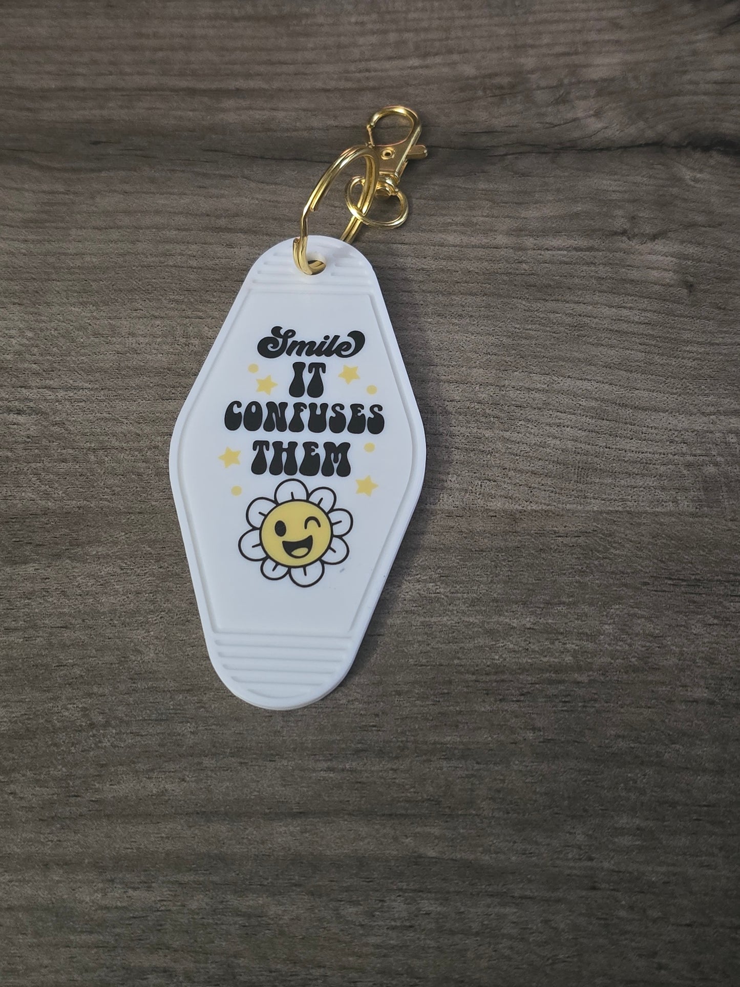 3D printed & UV printed motel keychain sarcastic