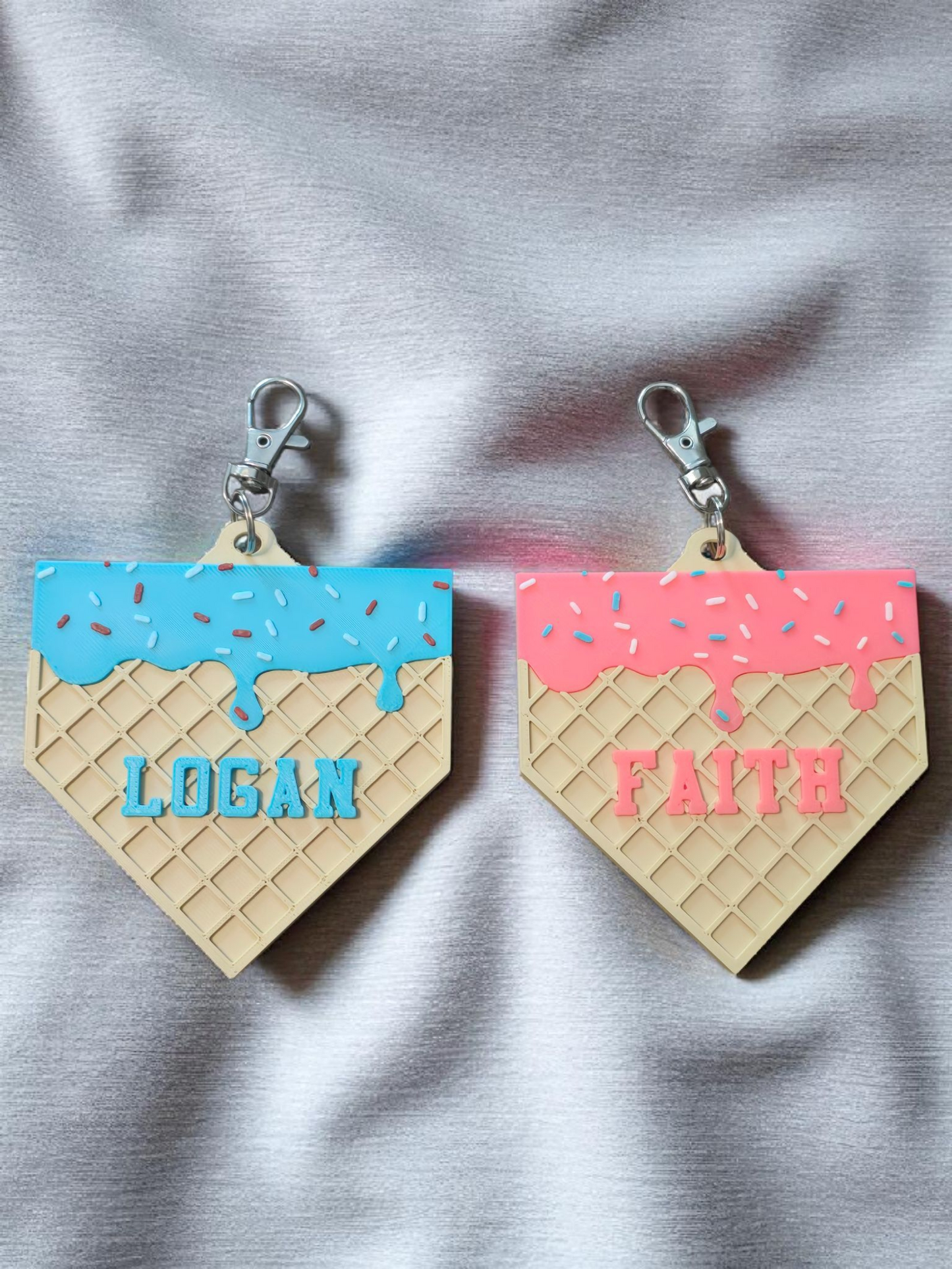 3D printed Ice cream drip bag tag personalized
