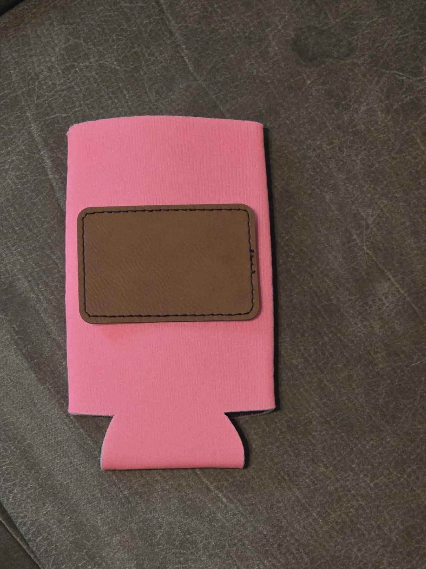 Soft sided koozie with patch personalized