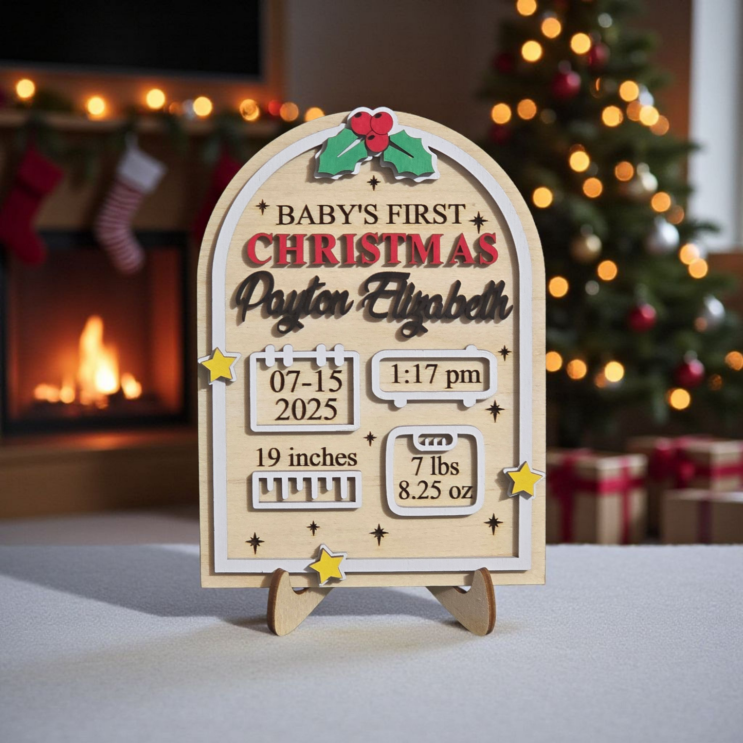 Baby's First Christmas Sign Personalized