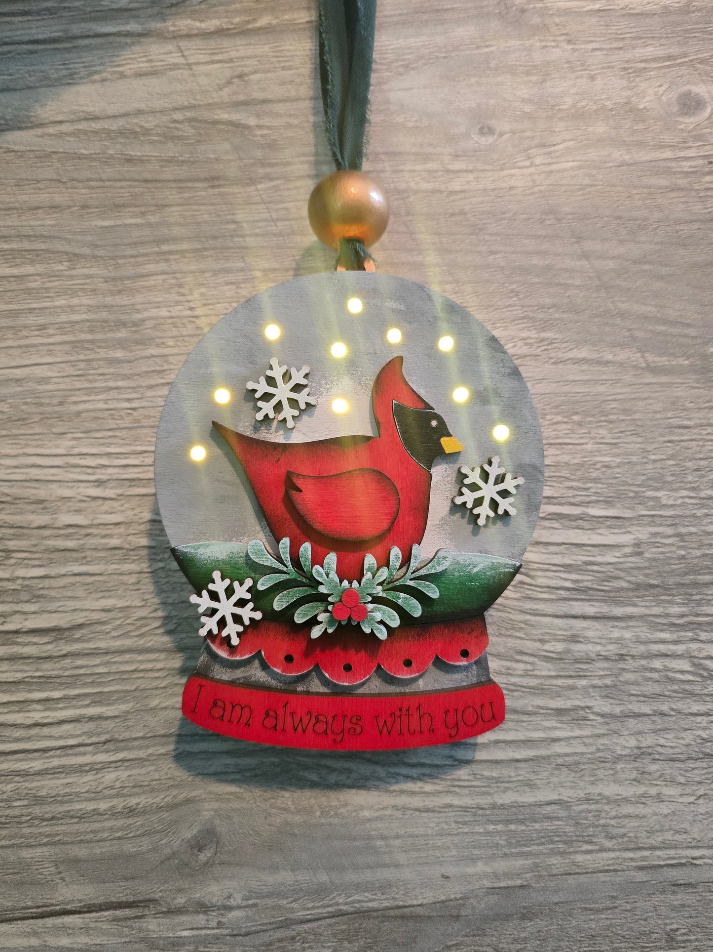 Lighted snowglobe Christmas Ornament