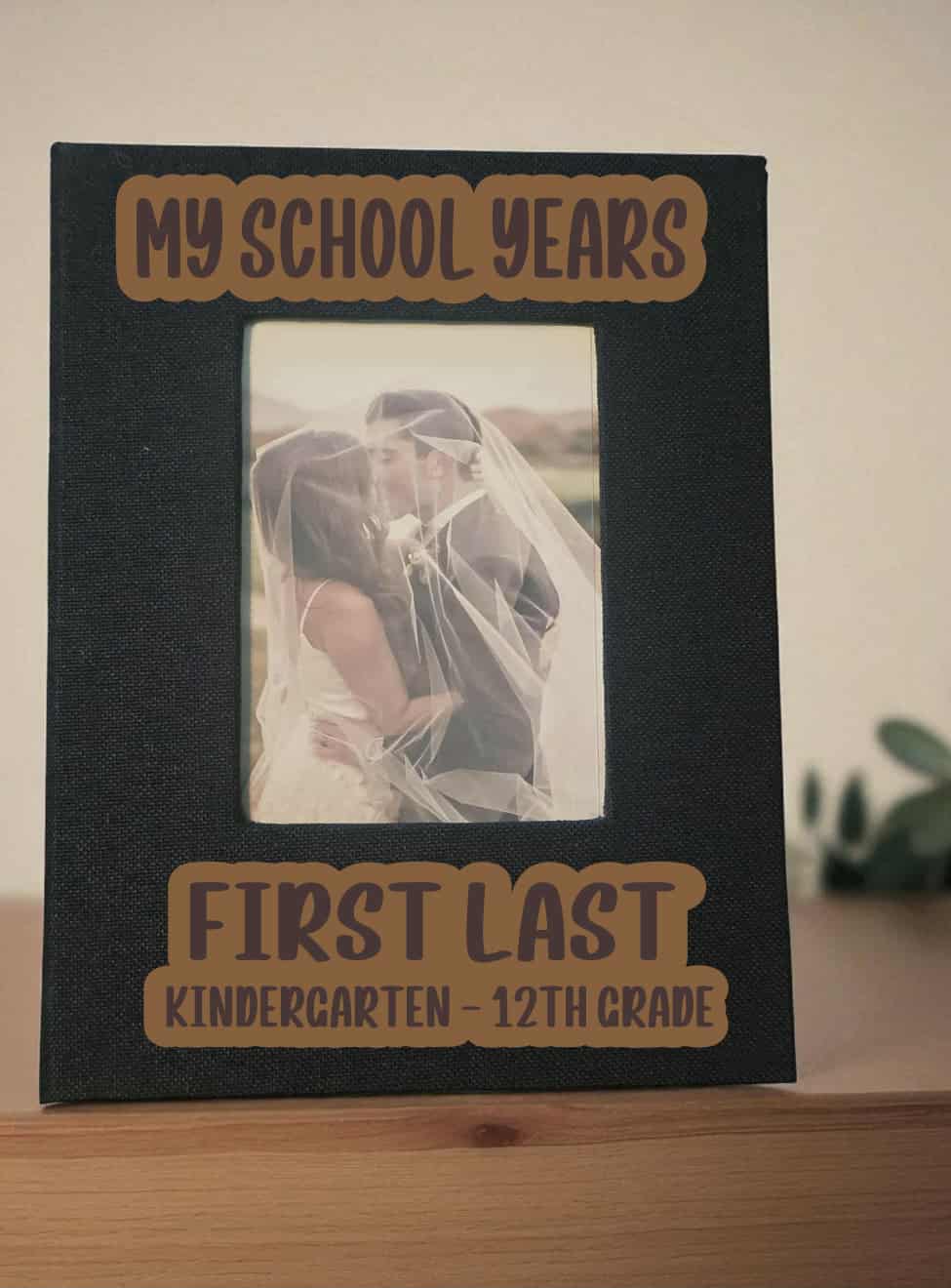 My School Days Photo Album with leatherette patch personalized