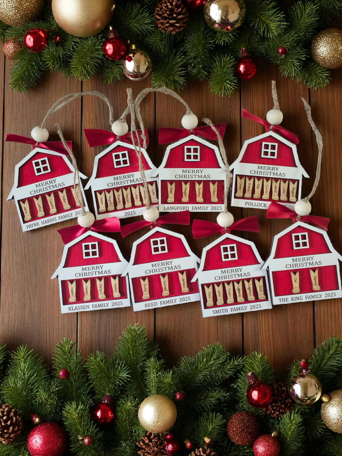 Merry Christmas Boots and Barn personalized Christmas Ornament