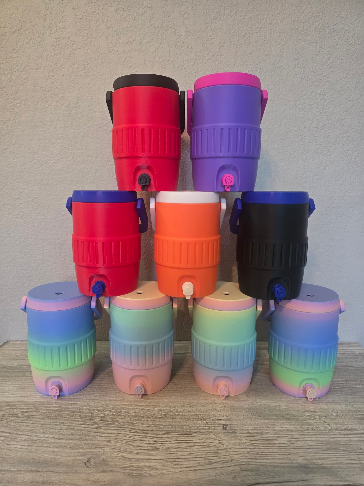 3D printed can cooler colors