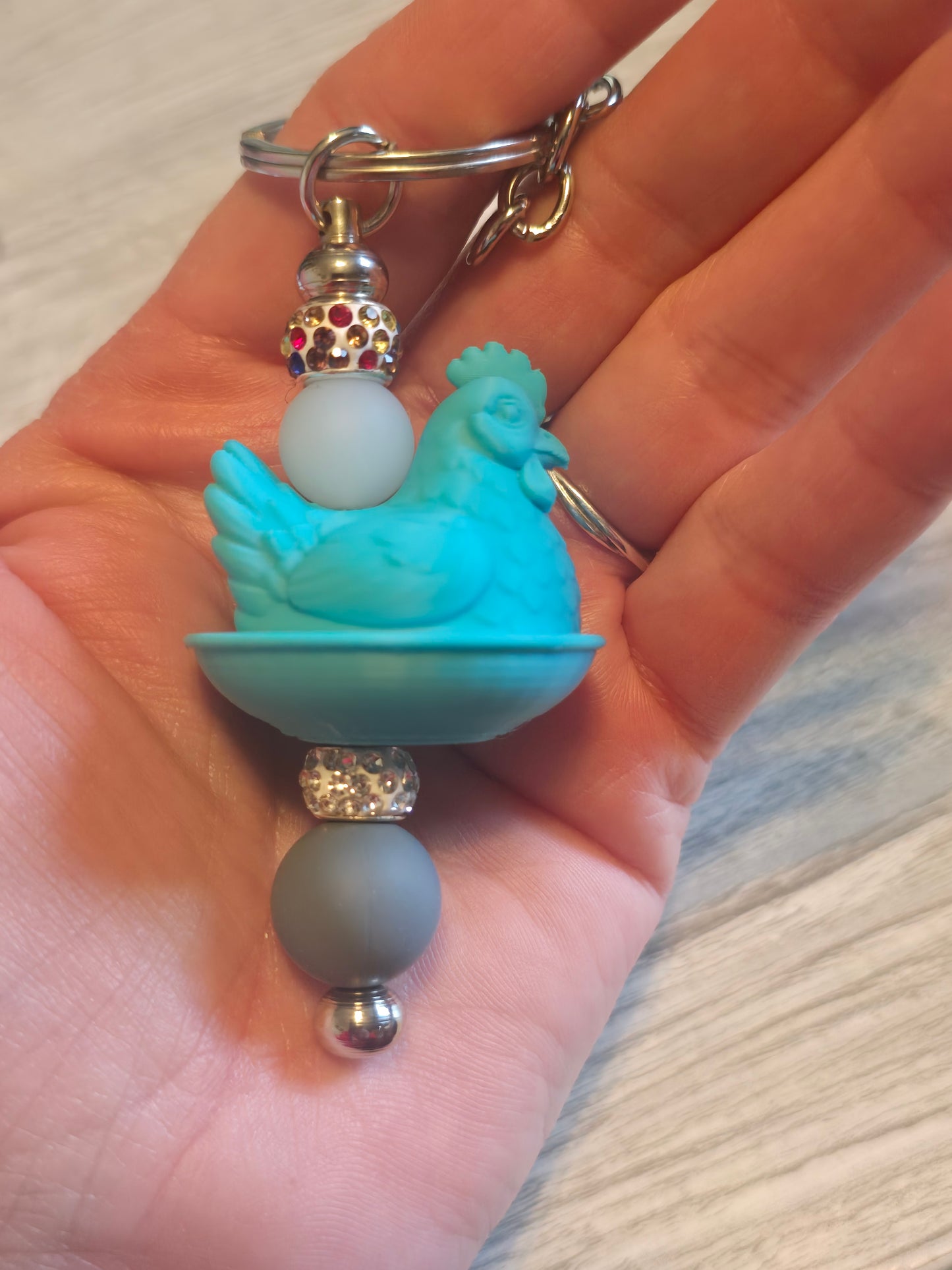 Hen beaded keychains