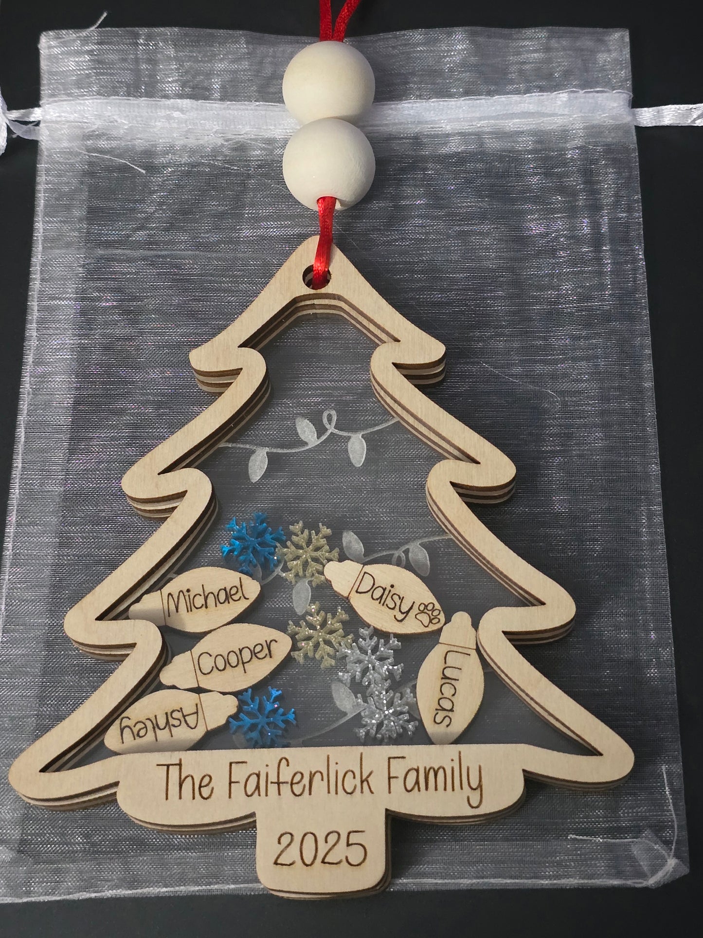 Christmas Tree Shaker Ornament personalized