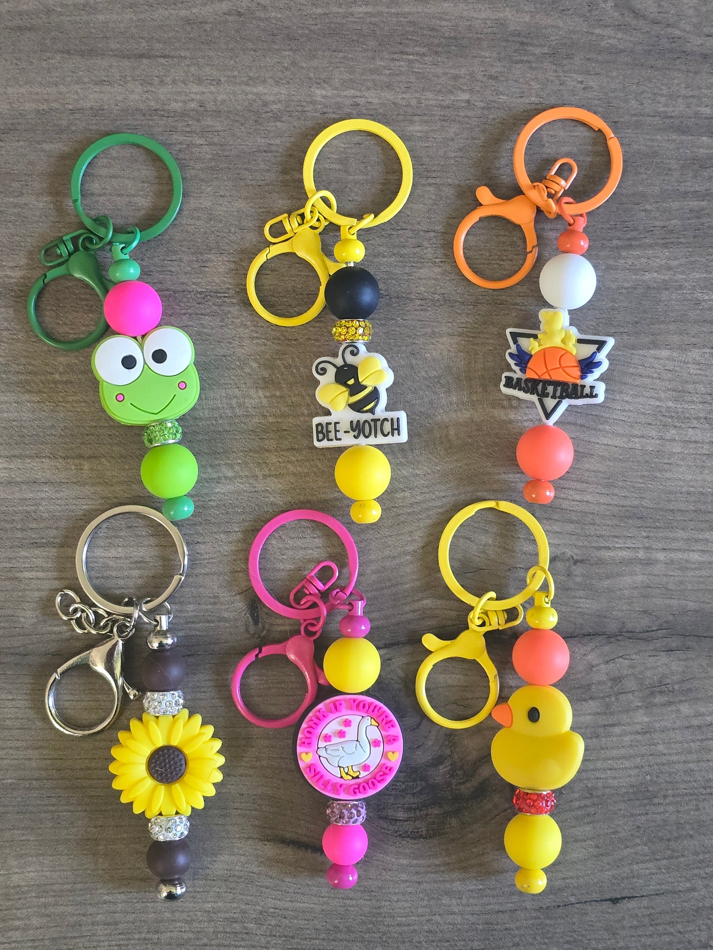 Beaded keychains LOT OF 6