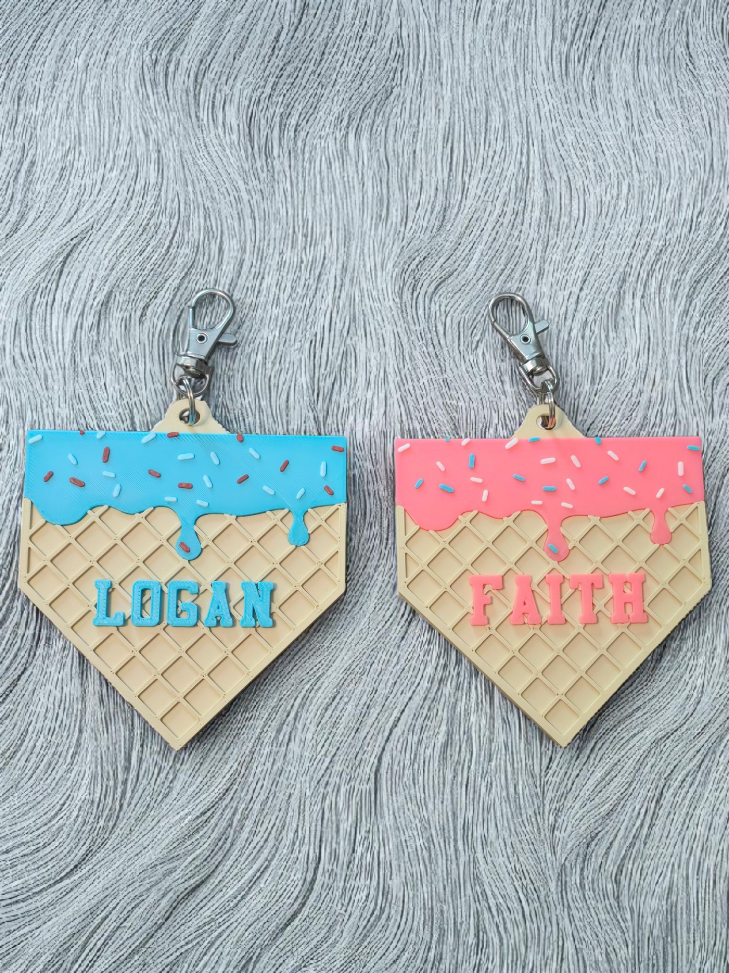 3D printed Ice cream drip bag tag personalized
