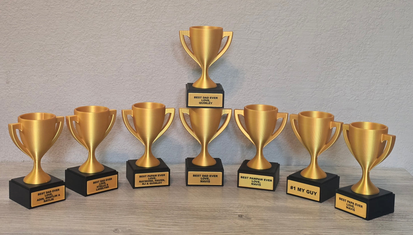 3D UV printed Father's Day Trophy personalized
