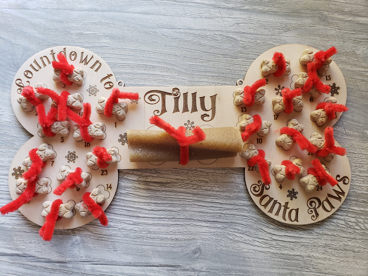 Countdown to Santa Paws Christmas Advent Sign Personalized