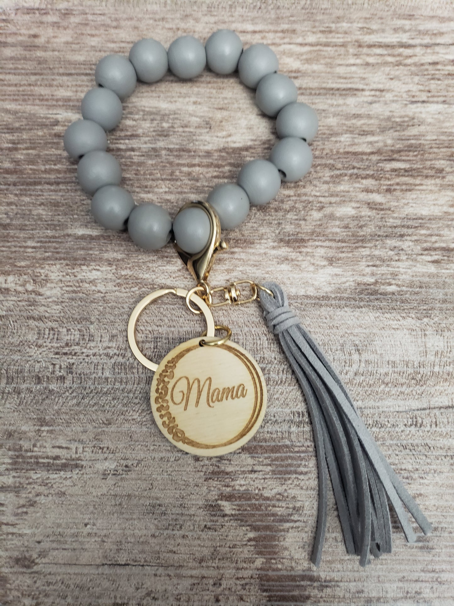 Gray wristlet Personalized