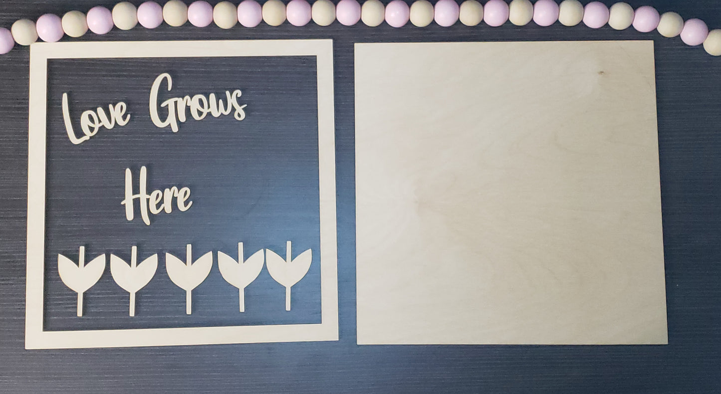 Love Grows Here Handprint DIY Sign