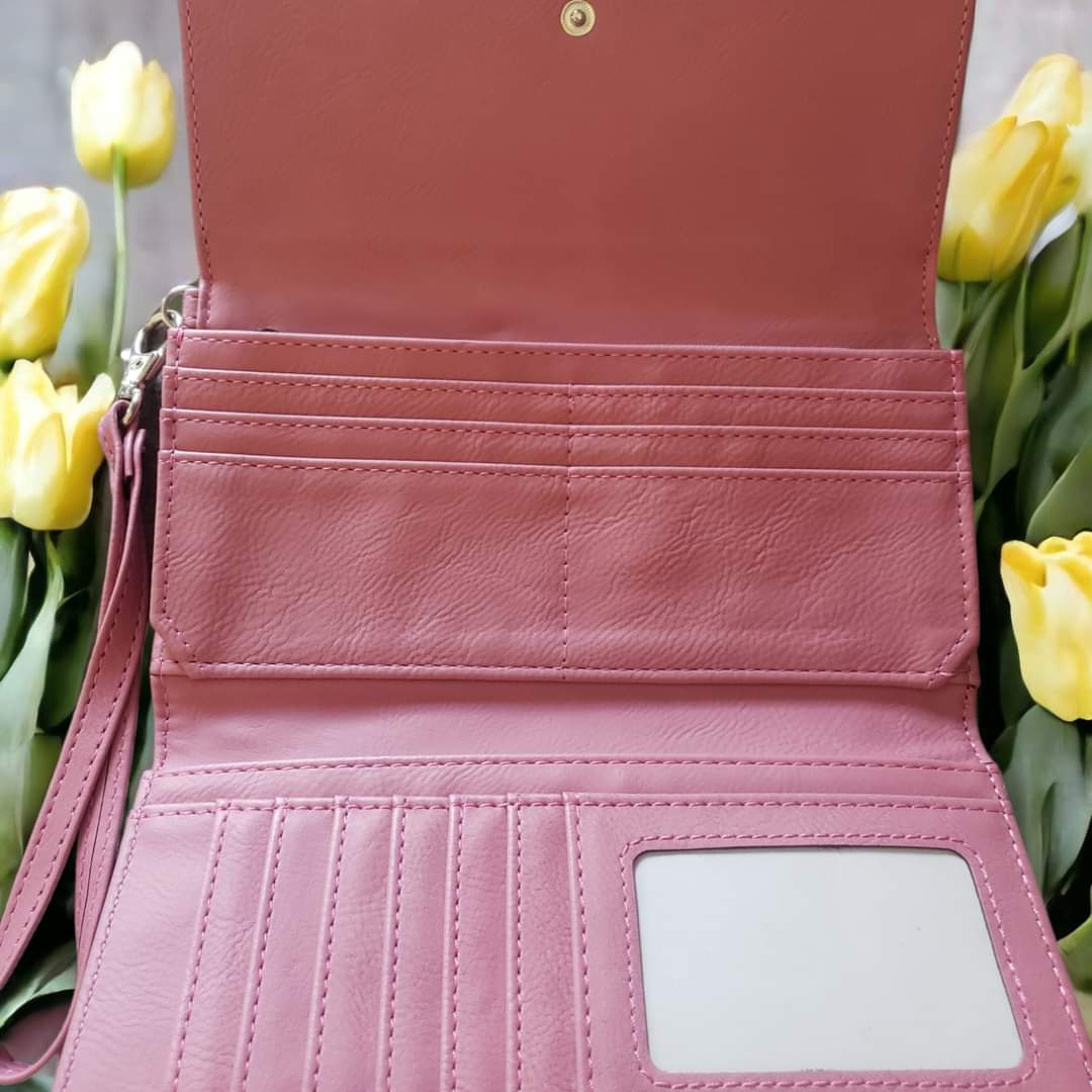 Women's Leatherette Wallet with Strap Personalized