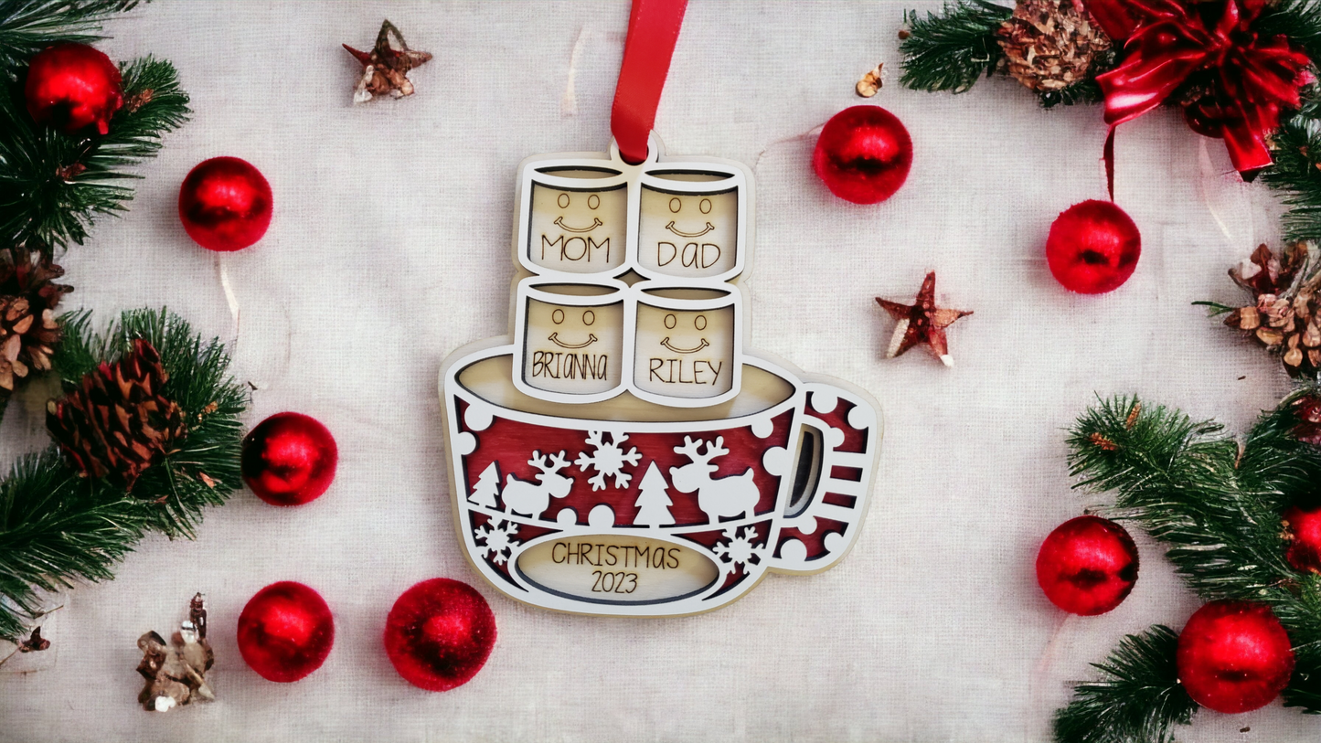 Marshmallow Personalized Christmas Ornament