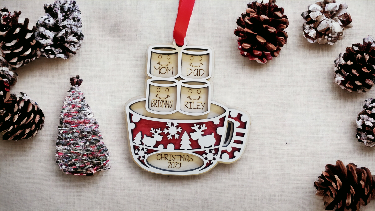 Marshmallow Personalized Christmas Ornament