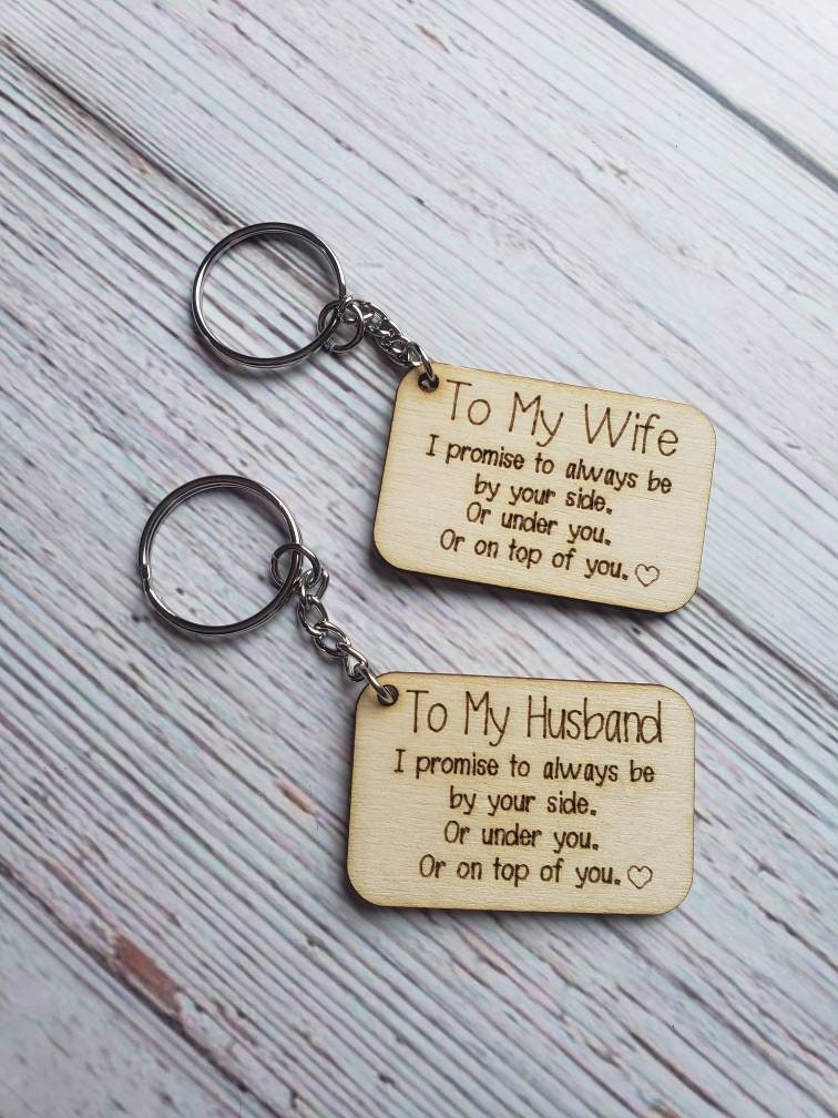 Personalized 7th Year Copper Anniversary Keychains; Custom Gift, Puzzle