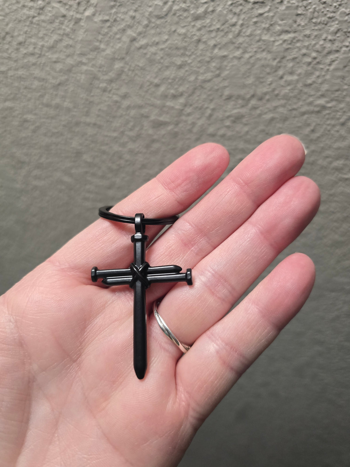 Nail Cross Keychain