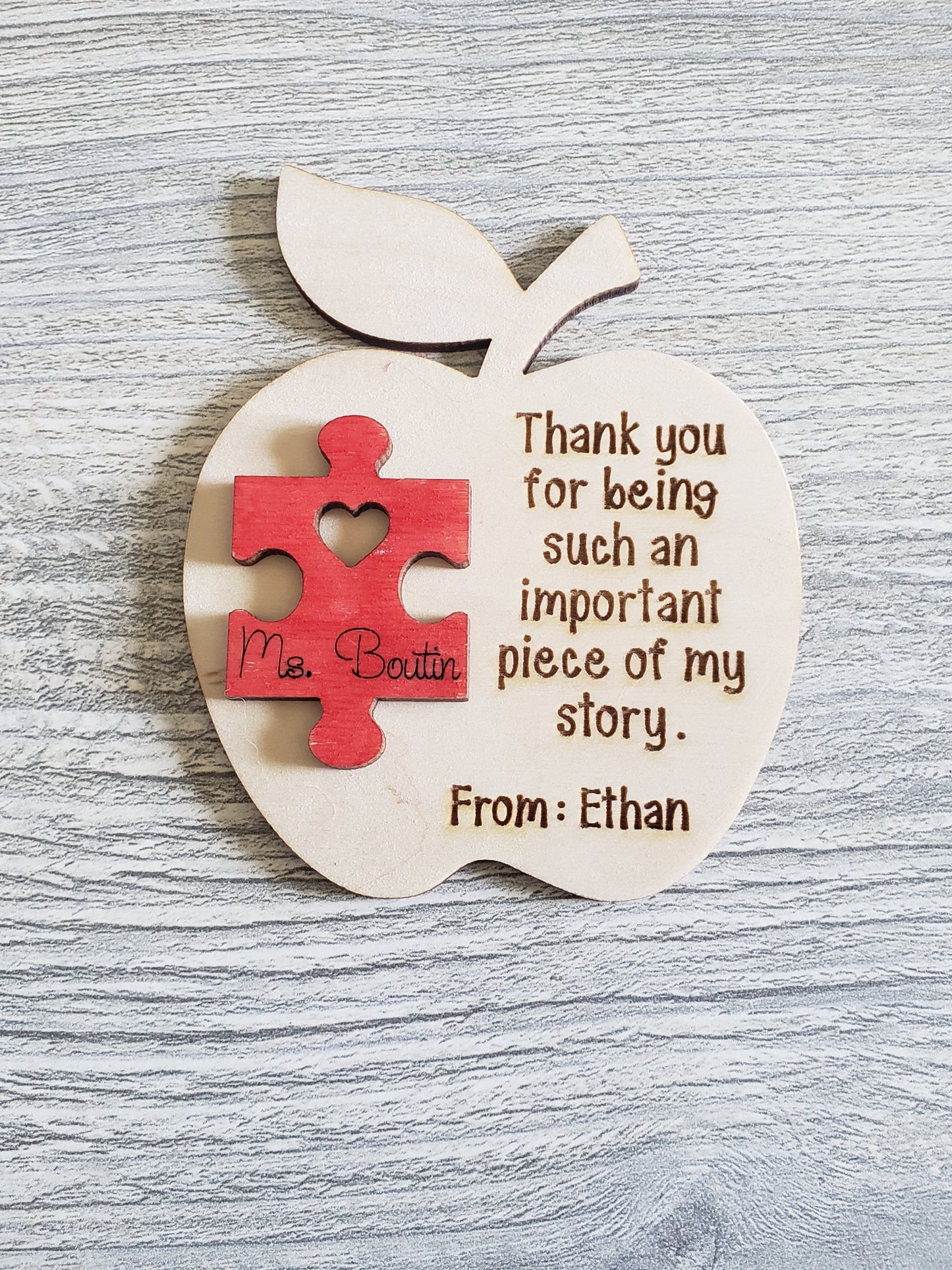 Thank you for being such an important piece of my story personalized magnet