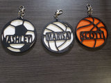 Baseball Softball Soccer Volleyball Basketball Tennis Cheer Football Track Bag Tags or magnet Personalized