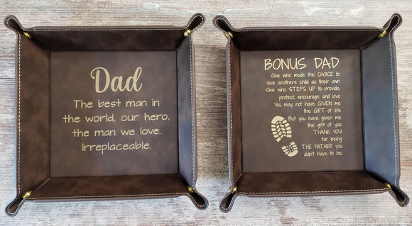 Leatherette snap tray Father's Day Dad Bonus Dad Personalized