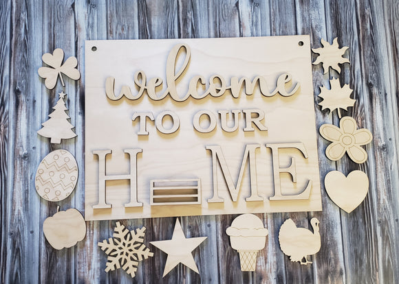 Welcome to our home interchangeable sign