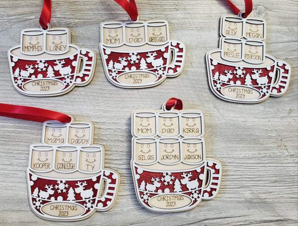 Marshmallow Personalized Christmas Ornament