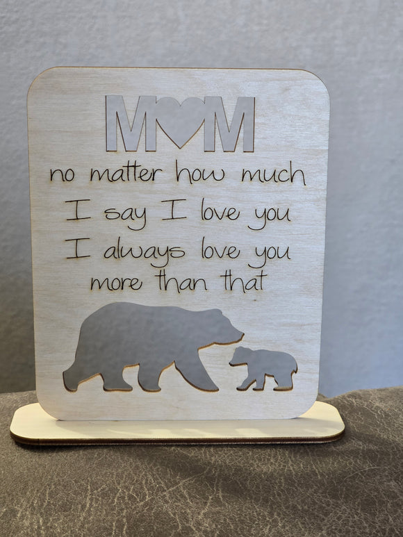 Mom bear plaque