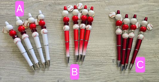 Beaded pens sports and paw
