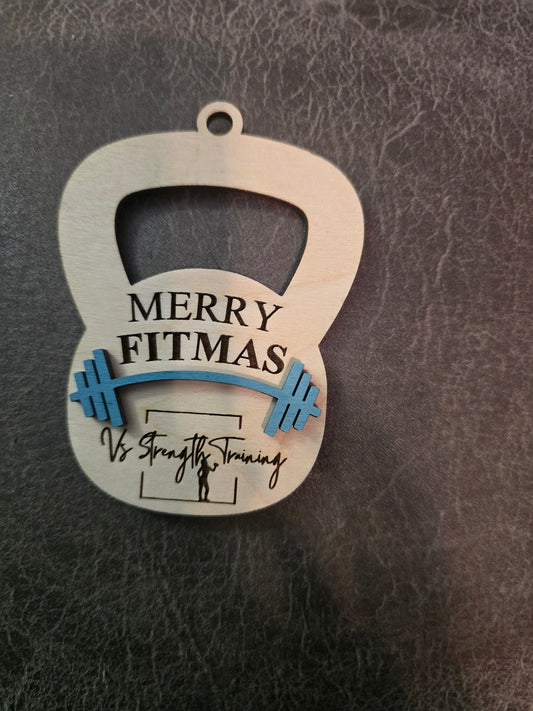 Merry Fitmas Christmas Ornament