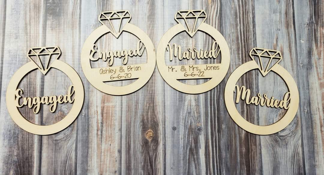 Wedding and Engagement Christmas Ornaments Personalized