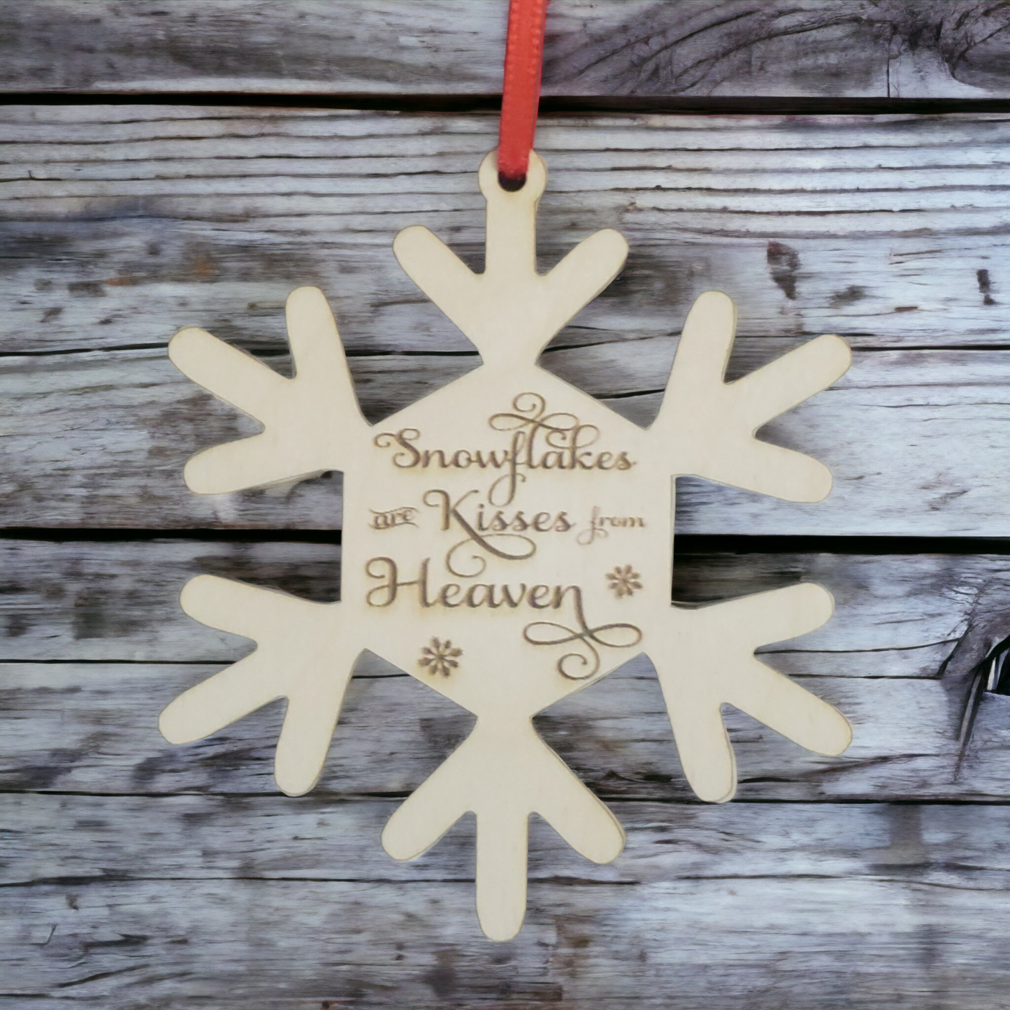 Snowflakes are Kisses from Heaven Christmas Ornaments